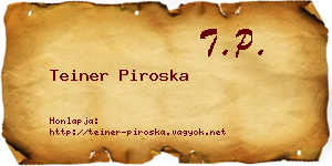 Teiner Piroska névjegykártya